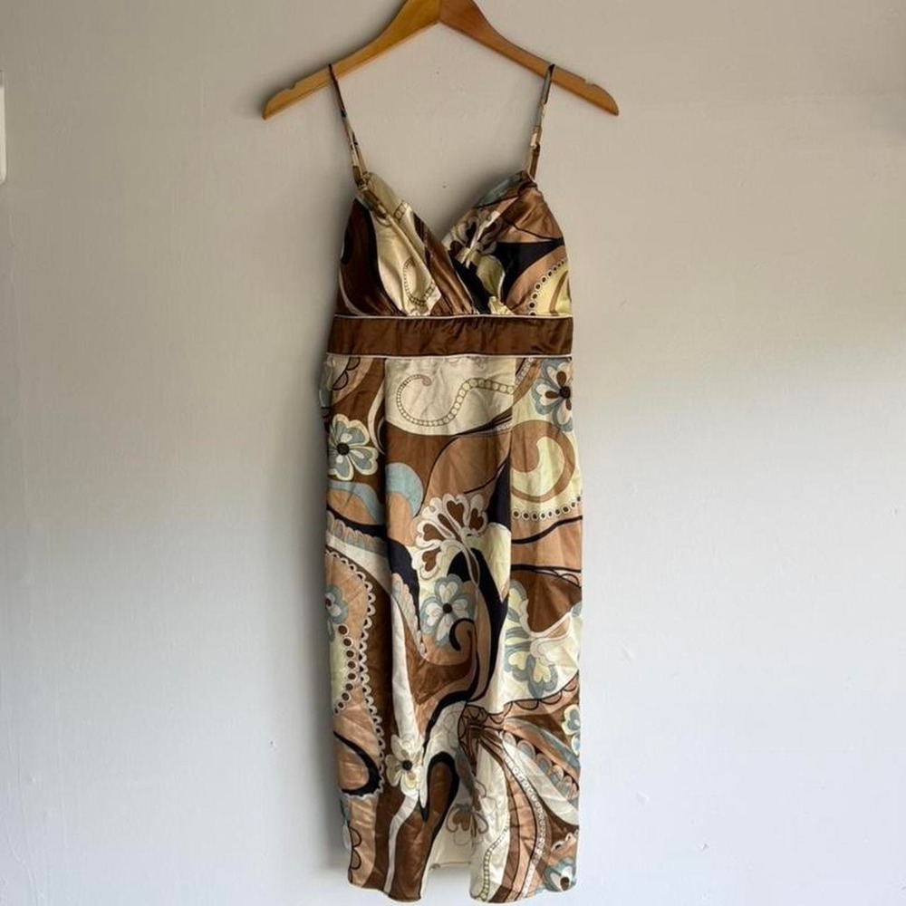 90s Alyn Paige New York floral midi dress with tie back and adjustable straps